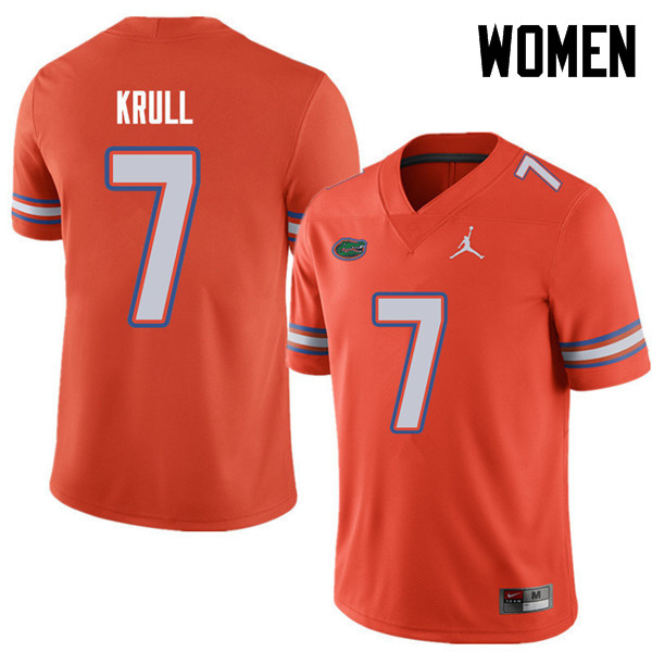 Jordan Brand Women #7 Lucas Krull Florida Gators College Football Jerseys Sale-Orange